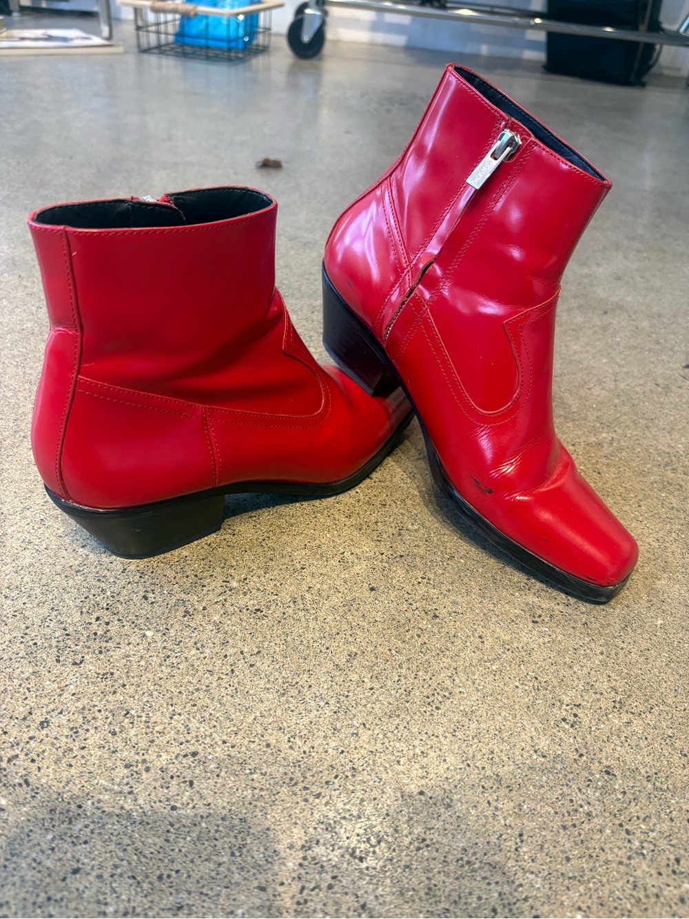 Calvin Klein square toe cowboy boot - Picture 2 of 2